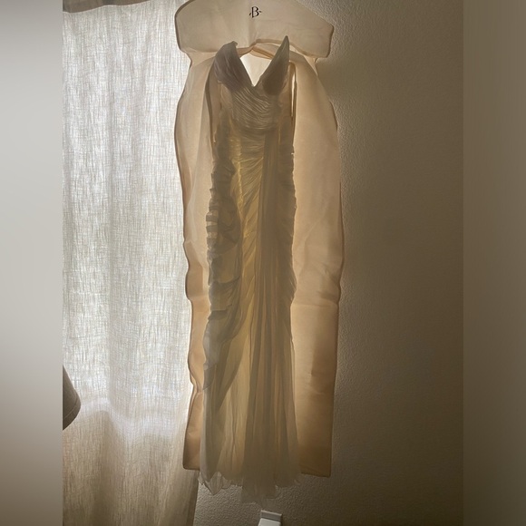 Watters Lupine Strapless Sweetheart Mesh Sheath Wedding Gown - Picture 7 of 10